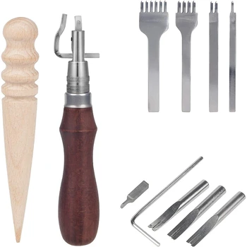 Leather Working Tools Leather Craft Adjustable Leather Stitching Groover Round Wood Leather Burnisher for Beginners
Leather Working Tools Leather Craft Adjustable Leather Stitching Groover Round Wood Leather Burnisher for Beginners