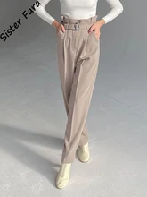 Sister Fara Khaki Slim Pencil Pants Women Spring High Waist with Belt Ankle-Length Pants Autumn Ladies All-match Casual Trousers
Sister Fara Khaki Slim Pencil Pants Women Spring High Waist with Belt Ankle-Length Pants Autumn Ladies All-match Casual Trousers