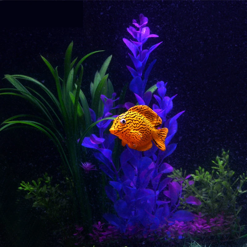 2 Glowing Aquarium Decor Simulation Ocean Tropical Fish Tank Landscaping Decorations Luminous Clownfish Guppies Angelfish