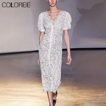 Luxury Diamonds Buttons Runway Designers Dress 2020 Summer Sexy Vintage V-neck White Lace Midi Party Dresses Women
Luxury Diamonds Buttons Runway Designers Dress 2020 Summer Sexy Vintage V-neck White Lace Midi Party Dresses Women