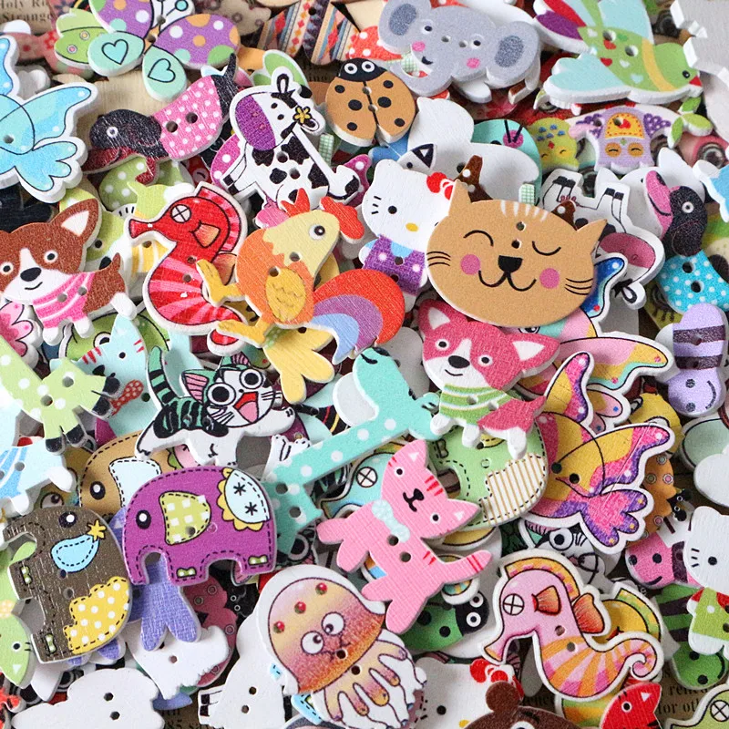50Pcs/Lot Mixed Cartoon Animal 2 Holes Wooden Buttons Scrapbooking Crafts DIY Kids Clothing Decoration Accessories
50Pcs/Lot Mixed Cartoon Animal 2 Holes Wooden Buttons Scrapbooking Crafts DIY Kids Clothing Decoration Accessories