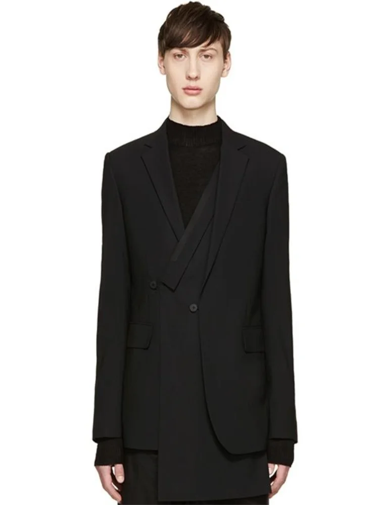 Men's Casual Suit Jacket Spring New Lapel Solid Color Irregular Asymmetric Design Slim Double Breasted Quality Men's Wear
Men's Casual Suit Jacket Spring New Lapel Solid Color Irregular Asymmetric Design Slim Double Breasted Quality Men's Wear