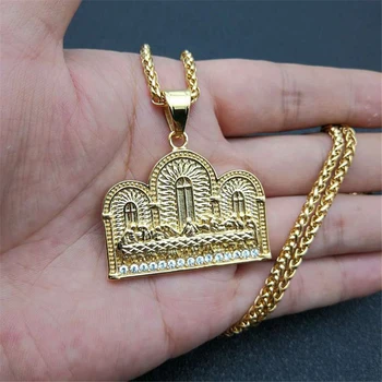 Last Supper Pendant Big Jesus Iced Out Bling Zircon Gold color Charm Necklace Fashion For Men Father's Day Gift Hip Hop Jewelry
Last Supper Pendant Big Jesus Iced Out Bling Zircon Gold color Charm Necklace Fashion For Men Father's Day Gift Hip Hop Jewelry