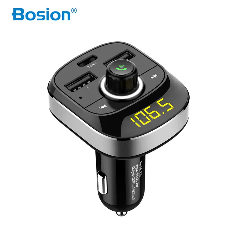 

Bosion FM Transmitter Modulator Handsfree Bluetooth Car Kit Car Audio MP3 Player with 3.1A Fast Charge Dual USB Car Charger