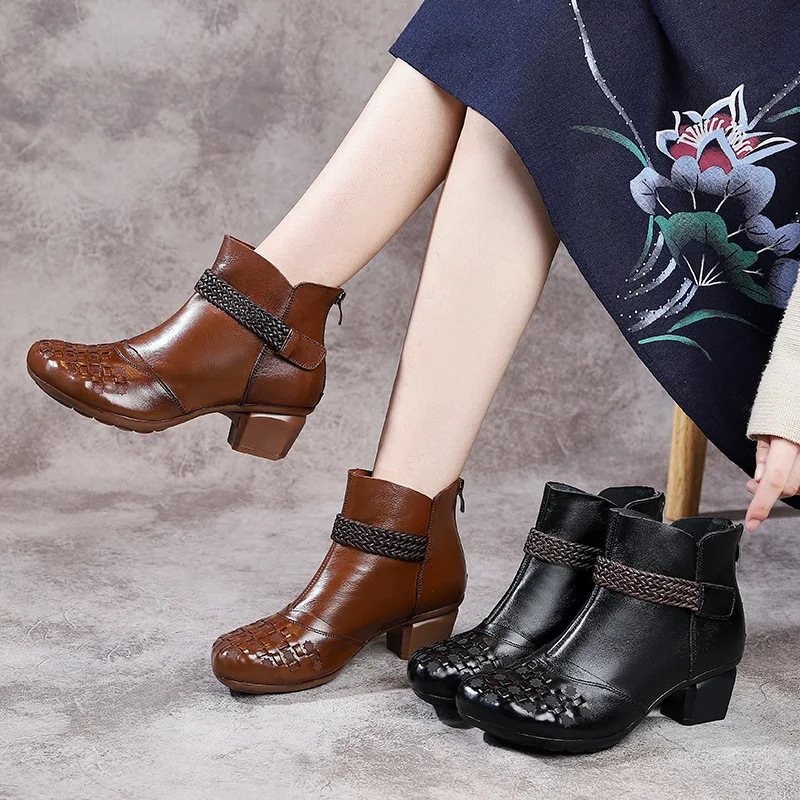 SONDR bottines femme botas mujer invierno 2019 genuine leather ankle boots for women short plush square heel retro bota feminina
SONDR bottines femme botas mujer invierno 2019 genuine leather ankle boots for women short plush square heel retro bota feminina