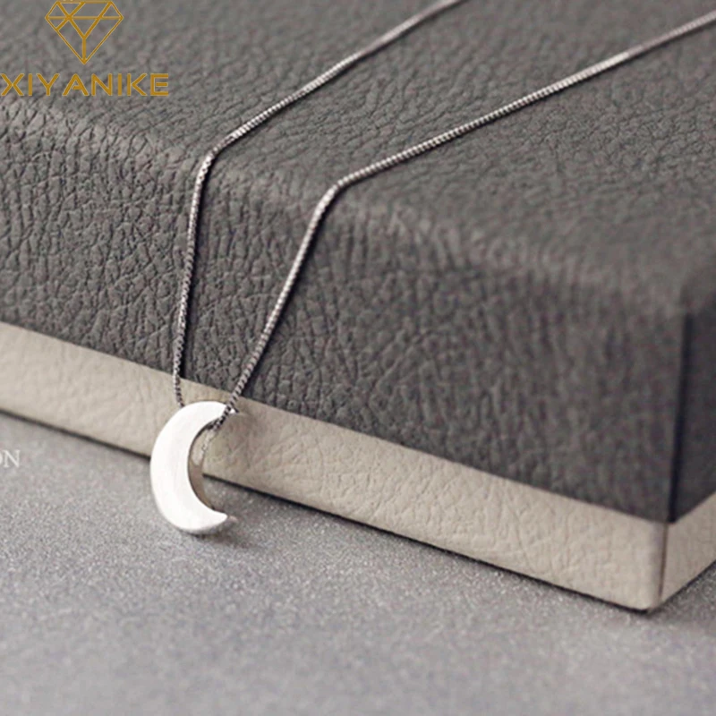 XIYANIKE 925 Sterling Silver Moon Pendant Necklace Trendy Women Wedding Party Jewelry Simple Handmade Korean Style Accessories 
XIYANIKE 925 Sterling Silver Moon Pendant Necklace Trendy Women Wedding Party Jewelry Simple Handmade Korean Style Accessories