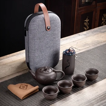 Purple Clay Kung Fu Teapot 230ml Chinese Porcelain Yixing Zisha Tea Pot 4 Cups Kung Fu Travel Tea Cup Handmade Tea Pot Cup Set
Purple Clay Kung Fu Teapot 230ml Chinese Porcelain Yixing Zisha Tea Pot 4 Cups Kung Fu Travel Tea Cup Handmade Tea Pot Cup Set