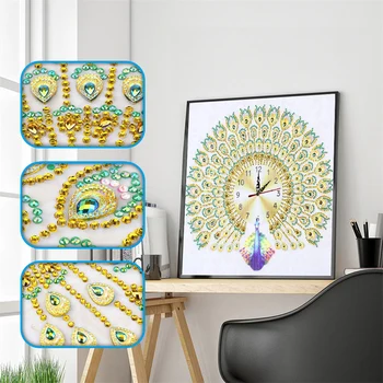 Wall Clock Special Shaped Diamond Painting Clock 5D DIY Diamond Embroidery Peacock Flowers Quartz of Rhinestone Home Decoration
Wall Clock Special Shaped Diamond Painting Clock 5D DIY Diamond Embroidery Peacock Flowers Quartz of Rhinestone Home Decoration