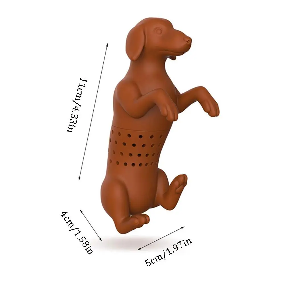 Zaparzacz do herbaty - Pies (Silikonowy) Brązowy