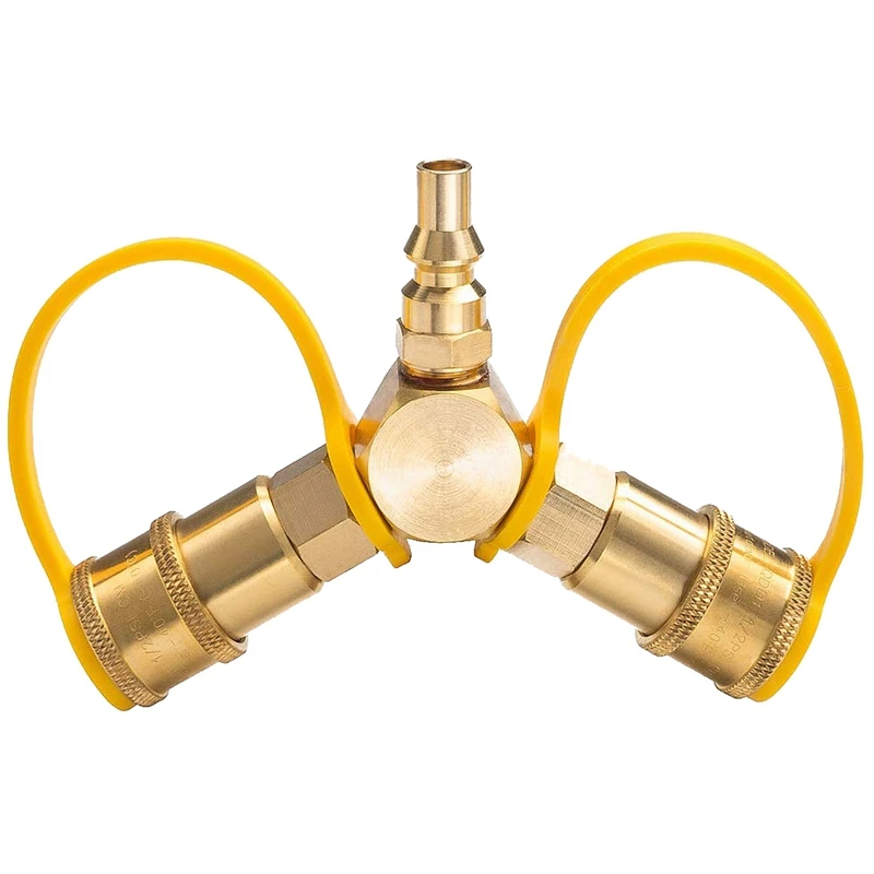 Propane Gas Tank Connection Adapter Camping Grill Gas Tank Connector Y Separator Adapter