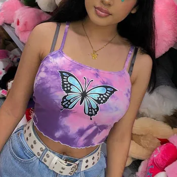 Sleeveless Purple Tanks Top Butterfly Female Streetwear Club Backless Slim Crop Top Summer Womens Cropped Vest Top
Sleeveless Purple Tanks Top Butterfly Female Streetwear Club Backless Slim Crop Top Summer Womens Cropped Vest Top