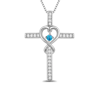 AILIN Customized Infinity Love Cross Necklace With Birthstone In Sterling Silver For Women Cross Necklace For Lady
AILIN Customized Infinity Love Cross Necklace With Birthstone In Sterling Silver For Women Cross Necklace For Lady