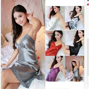 Women's V-neck backless Sexy lingerie Lace nightdress side waist slit Sleepshirts braces skirt Nightgown home clothing
Women's V-neck backless Sexy lingerie Lace nightdress side waist slit Sleepshirts braces skirt Nightgown home clothing