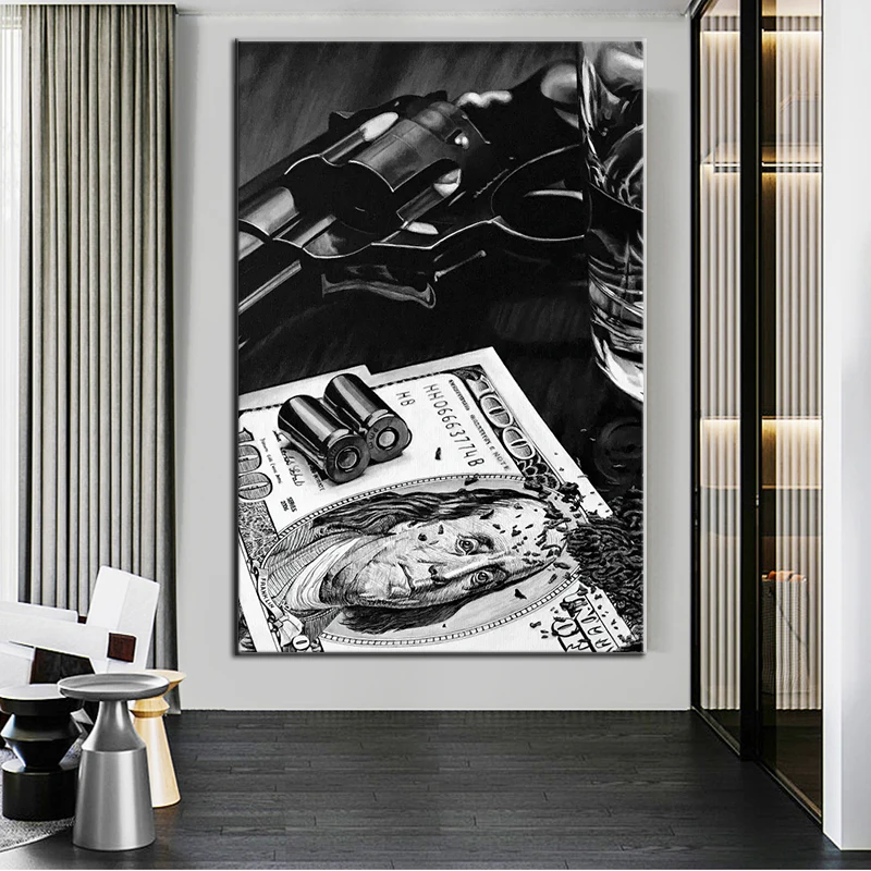 Glass of Whiskey with a Money and Pistol Picture Canvas Painitng Nordic Modern Wall Art Poster Prints For Living Room Home Decor
Glass of Whiskey with a Money and Pistol Picture Canvas Painitng Nordic Modern Wall Art Poster Prints For Living Room Home Decor