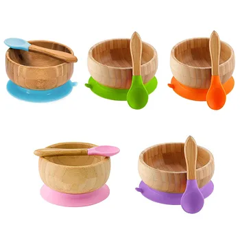 Baby Bowl Spoon Set BPA Free Bamboo Cutlery Suction Bottom Kids Utensils Dishes for Baby Kids Feeding
Baby Bowl Spoon Set BPA Free Bamboo Cutlery Suction Bottom Kids Utensils Dishes for Baby Kids Feeding