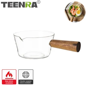 TEENRA 600ML Transparent Soup Pot Non-stick Glass Saucepan Breakfast pot With Wooden Handle Cookware Tool 
TEENRA 600ML Transparent Soup Pot Non-stick Glass Saucepan Breakfast pot With Wooden Handle Cookware Tool