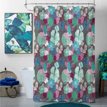 Shower Curtains Rings Exotic,Tropic Accents Hawaiian Blossom Revival Plants Hibiscus Pastel Toned Illustration,Multicolor,W60 x 
Shower Curtains Rings Exotic,Tropic Accents Hawaiian Blossom Revival Plants Hibiscus Pastel Toned Illustration,Multicolor,W60 x