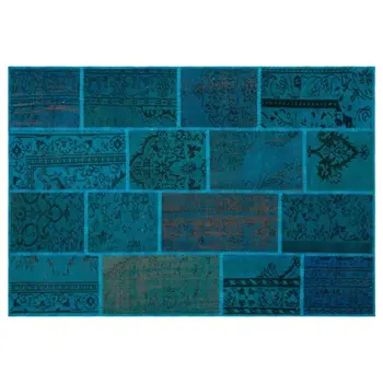 Handmade Turquoise Vintage Overdyed Patchwork Area Rug 158x230 Cm-5'2''X7'7'' 
Handmade Turquoise Vintage Overdyed Patchwork Area Rug 158x230 Cm-5'2''X7'7''