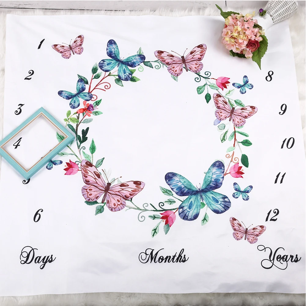 

Comfortable Toddler Soft Swaddle Newborn Photography Wraps Photo Props Letters Unisex Infants Cotton Cartoon Mat Baby Blanket