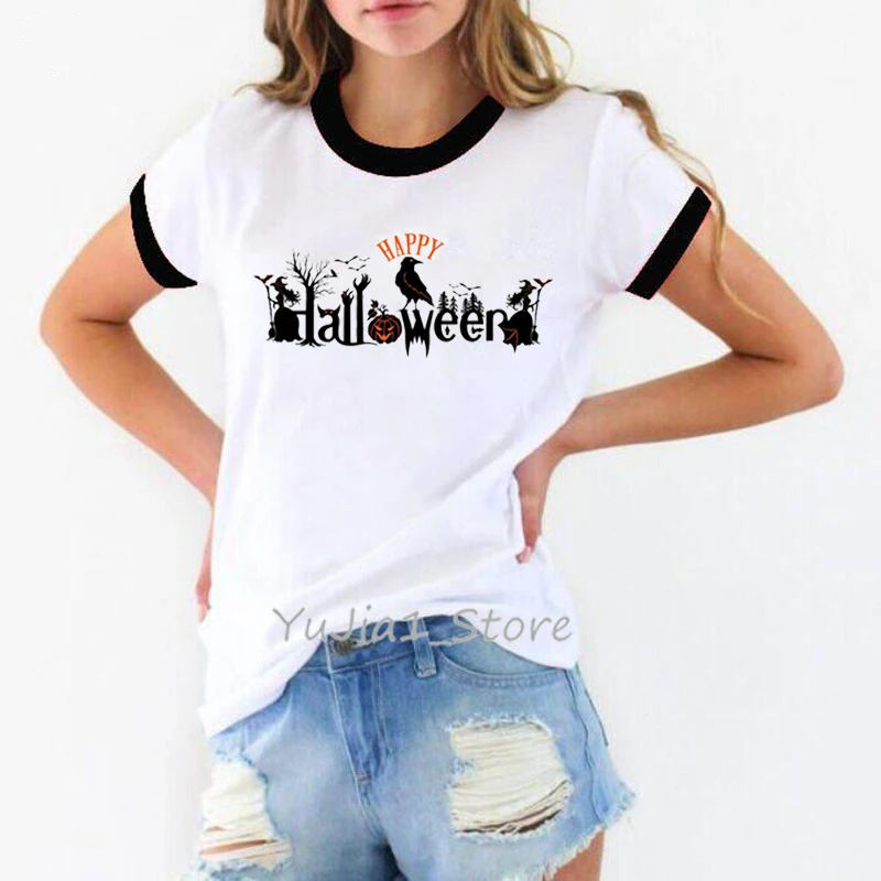 Happy halloween letter print graphic tees women harajuku kawaii t shirt 90s tumblr clothes winter basic tshirt gothic t-shirt
Happy halloween letter print graphic tees women harajuku kawaii t shirt 90s tumblr clothes winter basic tshirt gothic t-shirt
