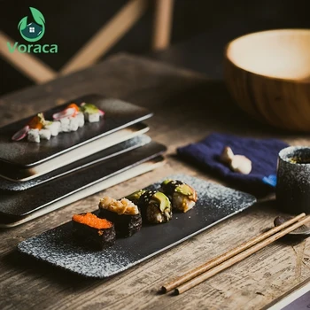 10'' Ceramic Japanese Sushi Plate Creative Rectangular Retro Snacks Plates Pastries Flat Dish for Home Set Tableware Restaurant
10'' Ceramic Japanese Sushi Plate Creative Rectangular Retro Snacks Plates Pastries Flat Dish for Home Set Tableware Restaurant