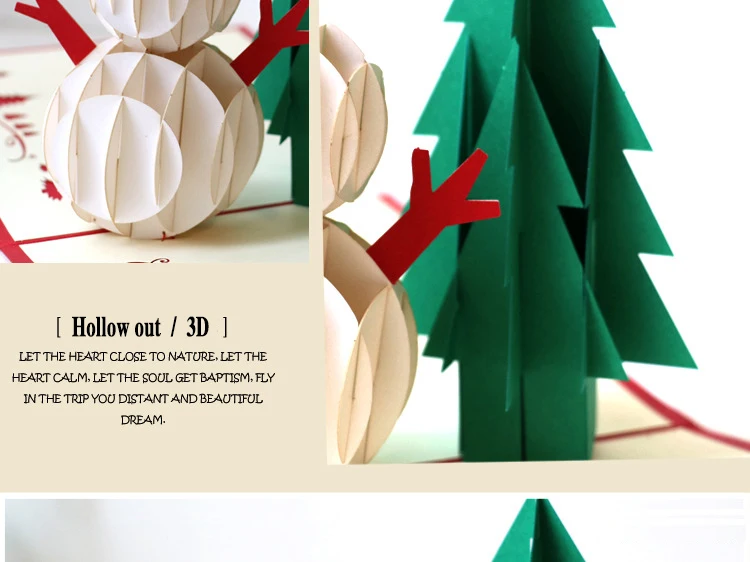 15*15cm snowman christmas tree greeting card carton birthday