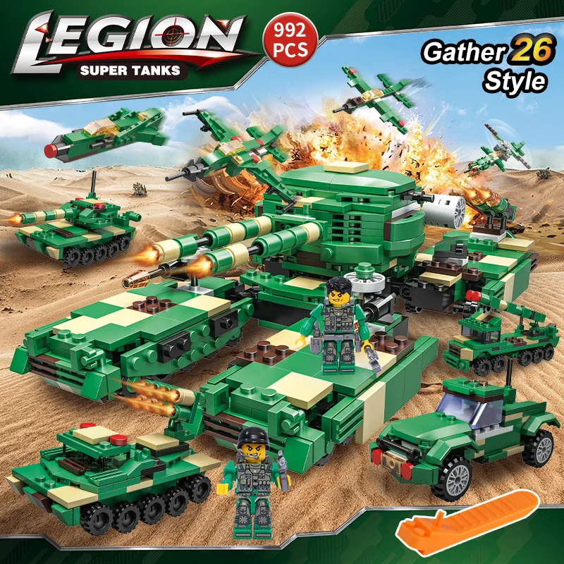 922 PCS Military Tank Building Blocks Transformation Figures Educational Bricks Compatible LegoiNglY Vehicle Toys for Children
922 PCS Military Tank Building Blocks Transformation Figures Educational Bricks Compatible LegoiNglY Vehicle Toys for Children