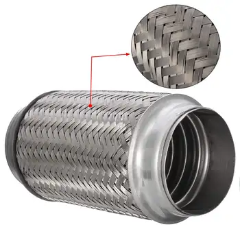 76x195mm Car Exhaust Flex Pipe Double Braid Exhaust Tip 3"x8" Tail Tube Stainless steel
76x195mm Car Exhaust Flex Pipe Double Braid Exhaust Tip 3"x8" Tail Tube Stainless steel