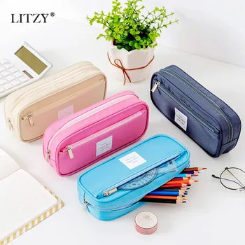 Solid Color Pencil Case Multifunctional Double-layer Large-capacity Waterproof Pencilcase Canvas Pen Bag Stationery for School
Solid Color Pencil Case Multifunctional Double-layer Large-capacity Waterproof Pencilcase Canvas Pen Bag Stationery for School