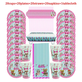 81Pcs Cartoon Surprise Dolls Disposable Tableware Design Kid Birthday Party Paper Plate+Cup+Napkin+ Straw+Tablecloth Supplies
81Pcs Cartoon Surprise Dolls Disposable Tableware Design Kid Birthday Party Paper Plate+Cup+Napkin+ Straw+Tablecloth Supplies