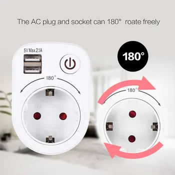 5V 2.1A Electric Dual USB Charger Adapter EU Plug Intelligent Plug-in Wall Socket Charging Power Switch Outlet Home Travel New
5V 2.1A Electric Dual USB Charger Adapter EU Plug Intelligent Plug-in Wall Socket Charging Power Switch Outlet Home Travel New