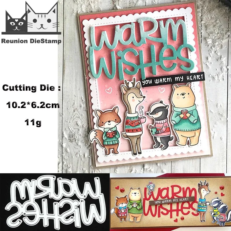 Reunion Word Warm Wishes Metal Cutting Dies for Scrapbooking and Card Making Paper Craft 2020 New Die Cuts Embossing Christmas
Reunion Word Warm Wishes Metal Cutting Dies for Scrapbooking and Card Making Paper Craft 2020 New Die Cuts Embossing Christmas