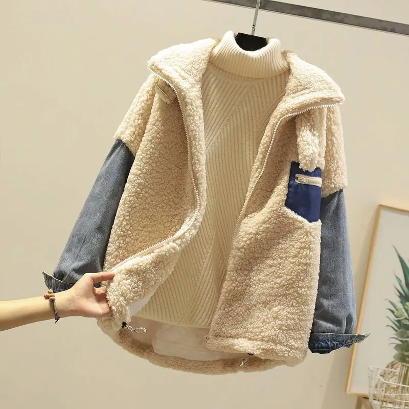 Fall And Winter Clothes New Style WOMEN'S Dress Korean-style Loose-Fit Lambs Wool plus Velvet Jacket Cowboy Graceful Joint Cotto
Fall And Winter Clothes New Style WOMEN'S Dress Korean-style Loose-Fit Lambs Wool plus Velvet Jacket Cowboy Graceful Joint Cotto