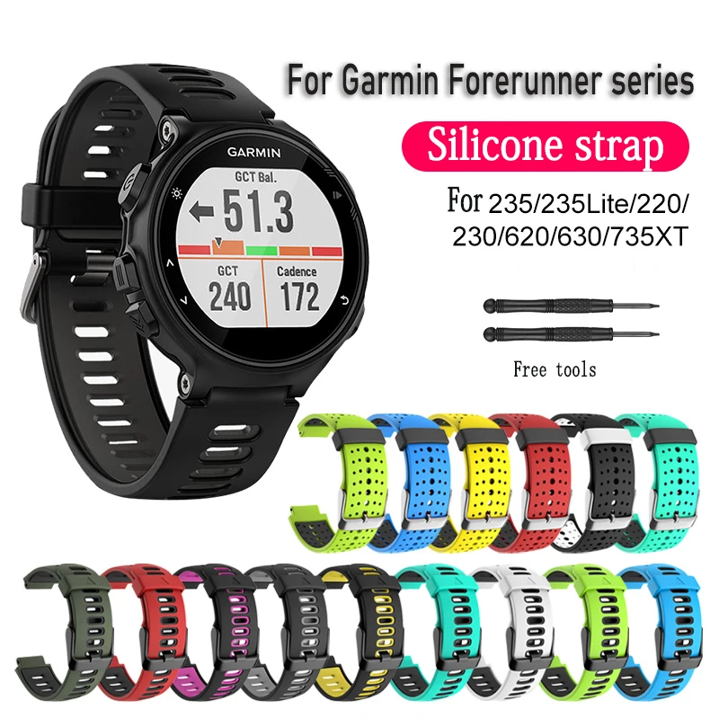 Silicone Strap for Garmin Forerunner 235 735XT GPS 235L 230 220 620 630 Wristband Dual Color Replacement Band watch Accessories
Silicone Strap for Garmin Forerunner 235 735XT GPS 235L 230 220 620 630 Wristband Dual Color Replacement Band watch Accessories