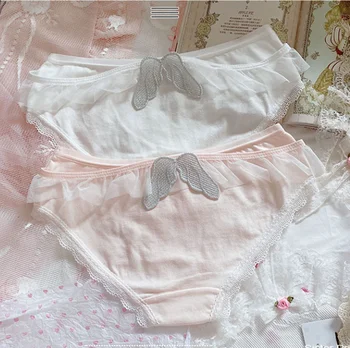 Japanese Soft sister Cute Lolita Sweet Princess Briefs Cotton Sexy Lace Wings Low waist Girl heart Solid Color Triangle panties
Japanese Soft sister Cute Lolita Sweet Princess Briefs Cotton Sexy Lace Wings Low waist Girl heart Solid Color Triangle panties
