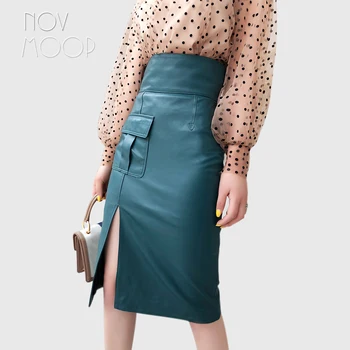 Novmoop office lady autumn elegant empire waist black genuine leather split hip skirt for women faldas mujer moda 2019 LT2827
Novmoop office lady autumn elegant empire waist black genuine leather split hip skirt for women faldas mujer moda 2019 LT2827
