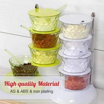 Crystal Seasoning Box 4 Layers 360 Degree Vertical Rotate Seasoning Box Transparent Spices Storage Boxs Condiment Bottle Can
Crystal Seasoning Box 4 Layers 360 Degree Vertical Rotate Seasoning Box Transparent Spices Storage Boxs Condiment Bottle Can