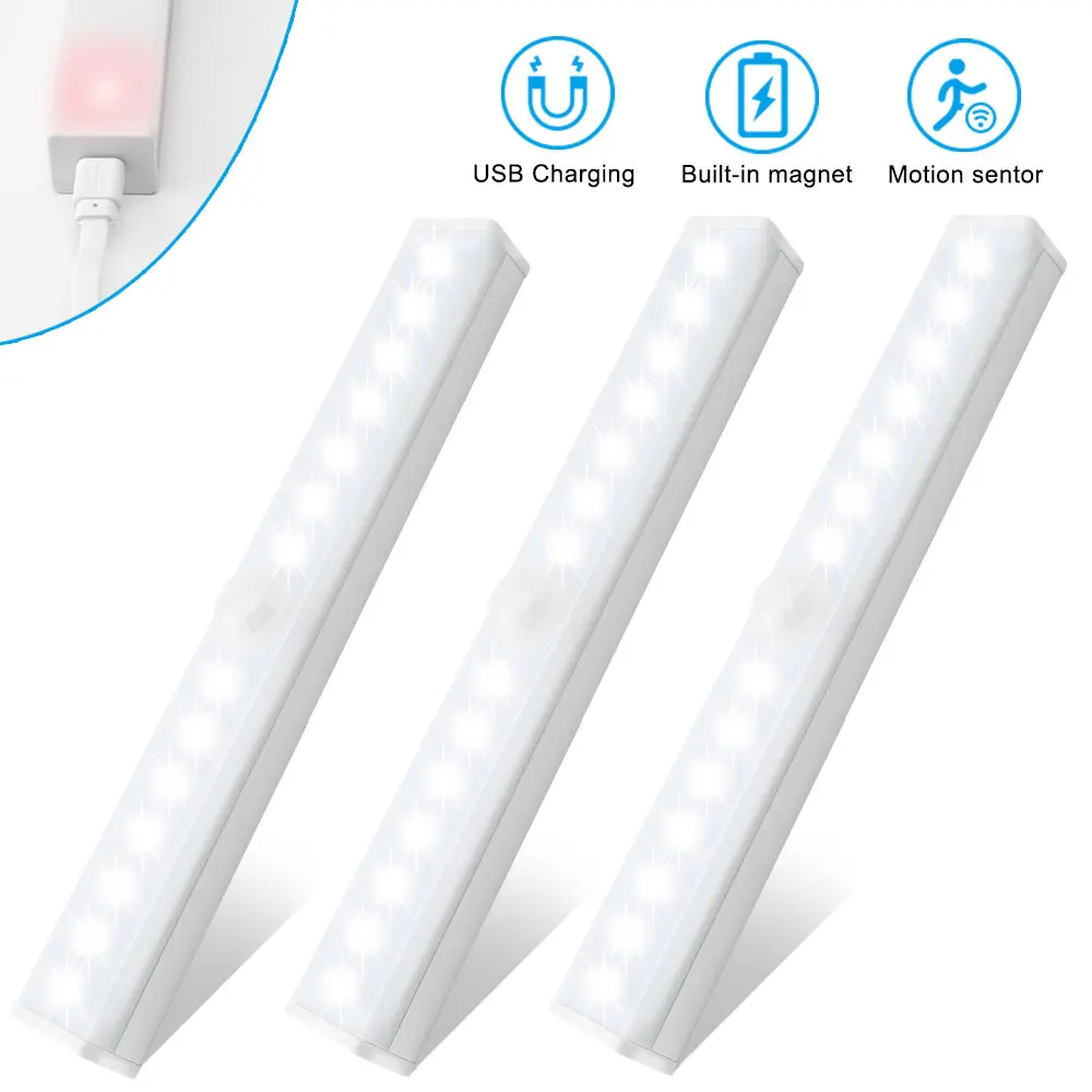 Wireless LED USB Motion Sensor Light 5V Rechargeable Battery Under Cabinet Light for Kitchen Cabinet Closet Lamp LED Night Light
Wireless LED USB Motion Sensor Light 5V Rechargeable Battery Under Cabinet Light for Kitchen Cabinet Closet Lamp LED Night Light
