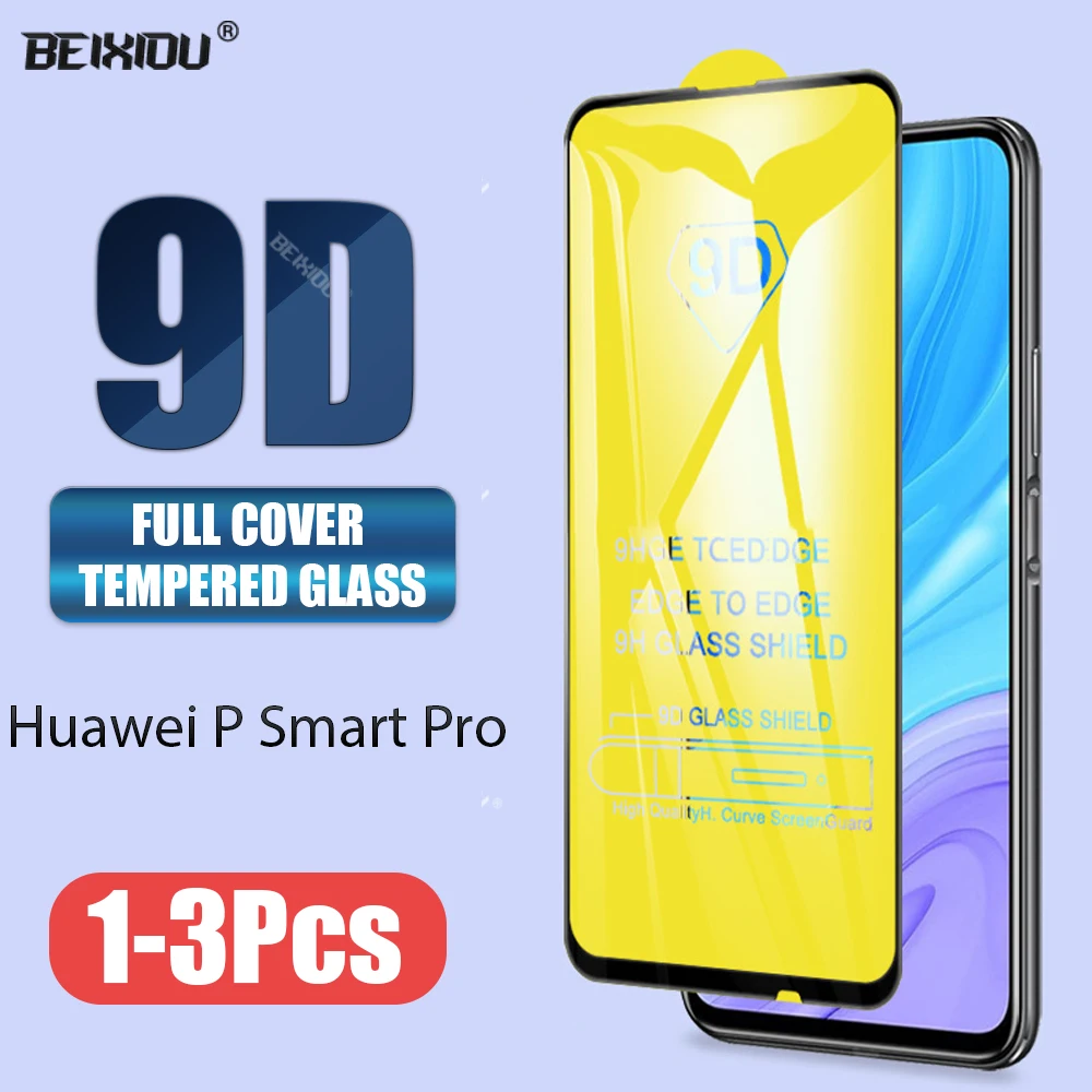 New 9D Tempered Glass For Huawei P smart Pro 2019 Full Cover Screen Protector glass film | Мобильные телефоны и