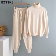 FAKUNTN 2021 2 Pieces Set Women Knitted Tracksuit Turtleneck Sweater + Carrot Jogging Pants Pullover Sweater Set CHIC Knitted
FAKUNTN 2021 2 Pieces Set Women Knitted Tracksuit Turtleneck Sweater + Carrot Jogging Pants Pullover Sweater Set CHIC Knitted
