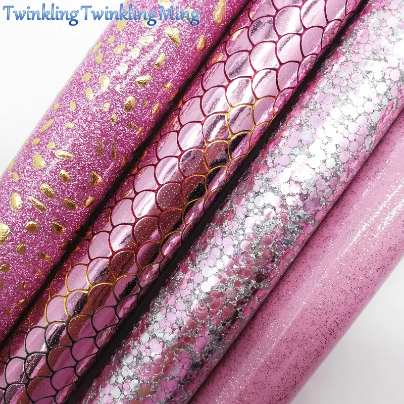 PINK Glitter Fabirc, Faux Leather Fabric, Mermaid Synthetic Leather Fabric Sheets For Bow A4 21x29CM Twinkling Ming XM618
PINK Glitter Fabirc, Faux Leather Fabric, Mermaid Synthetic Leather Fabric Sheets For Bow A4 21x29CM Twinkling Ming XM618