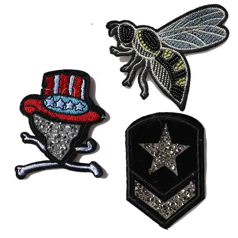 Handmade Rhinestone beaded&sequin Patches, Bees Hat Military rank Crystal pearl patch for clothes beaded Applique cute badges
Handmade Rhinestone beaded&sequin Patches, Bees Hat Military rank Crystal pearl patch for clothes beaded Applique cute badges