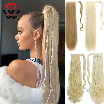 MANWEI Long Straight Synthetic Ponytail Wrap Around Clip In Ponytail Hair Extensions Heat Resistant Hair Tail
MANWEI Long Straight Synthetic Ponytail Wrap Around Clip In Ponytail Hair Extensions Heat Resistant Hair Tail