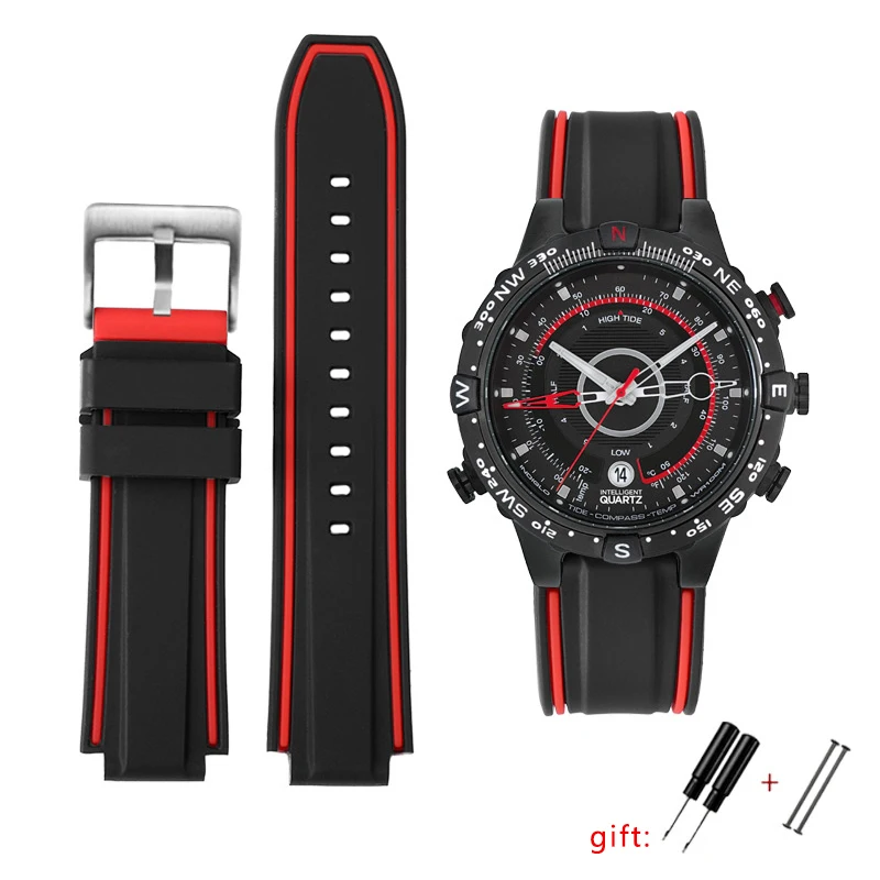 Новый ремешок из силиконовой резины для двух полос компаса Timex E-tide T2N720 T2N721 TW2T76300