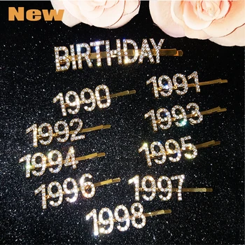 So Unique Hair clip 2PCS/SET Crystal Word HairClip "Birthday + Custom Number (1990-1999)" Rhinestone Hair Clips Digital Hairpins
So Unique Hair clip 2PCS/SET Crystal Word HairClip "Birthday + Custom Number (1990-1999)" Rhinestone Hair Clips Digital Hairpins