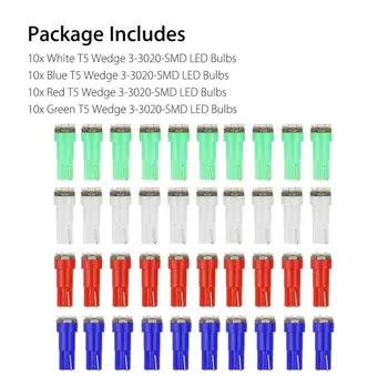 Bulb Car Light T5 12V 5mm X 18mm 40pc/Set T5 74 2721 Wedge 3-SMD-3014 LED Gauge Light
Bulb Car Light T5 12V 5mm X 18mm 40pc/Set T5 74 2721 Wedge 3-SMD-3014 LED Gauge Light