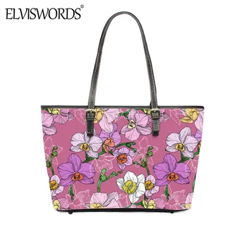 ELVISWORDS Hawaiian Floral Print Shoulder Handbag for Women Purple Flowers Pattern Tote Tropical Style Lady PU Leather bag
ELVISWORDS Hawaiian Floral Print Shoulder Handbag for Women Purple Flowers Pattern Tote Tropical Style Lady PU Leather bag