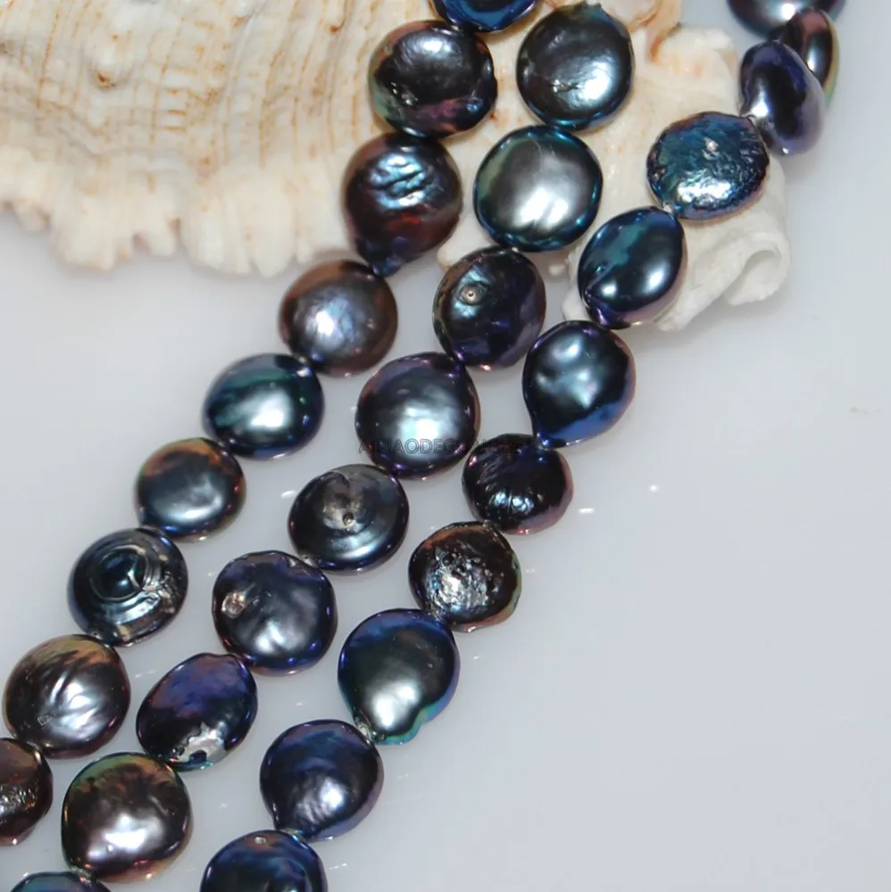 APDGG Genuine Natural 12-13mm white peacock black coin white pearl strands loose beads women lady jewelry DIY
APDGG Genuine Natural 12-13mm white peacock black coin white pearl strands loose beads women lady jewelry DIY