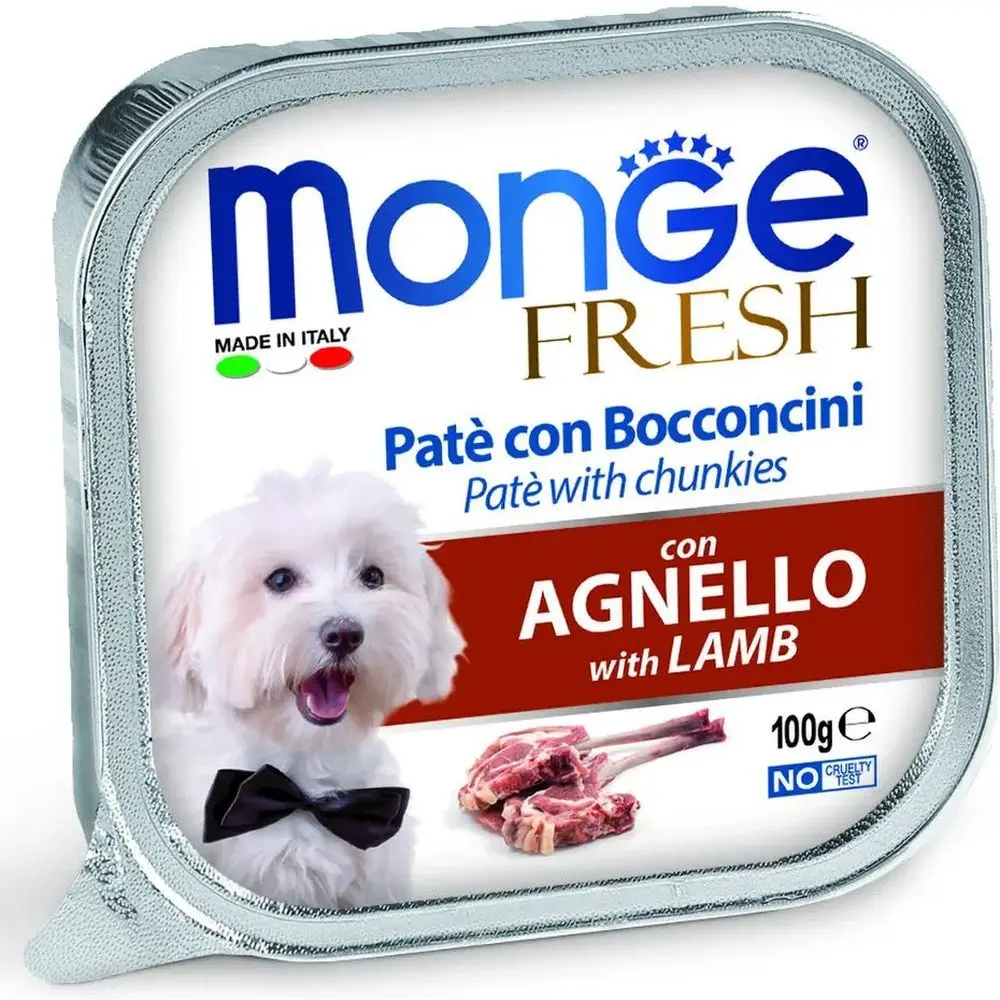 Monge Dog Fresh влажный корм для собак всех пород и возрастов ягненок (32шт в уп) 100 гр | Дом
