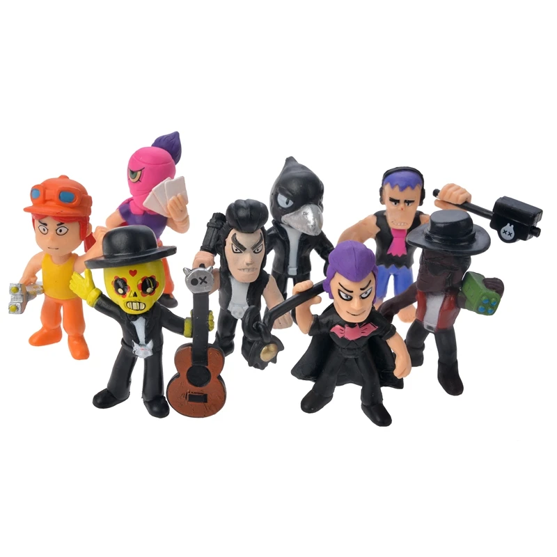 

Hot Sale Brawl Stars game Action Figure Toys Hero Poco Shelly Nita Colt Jessie Brock Collectiable Block Model Toy For kids Gifts